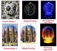 Lampe de nuit créative en acrylique avec impression 3D UV, lumière chaude, lampe de table LED pour la maison, idéal comme cadeau