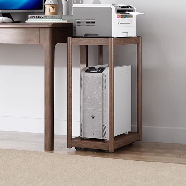 Standing Type Multifunctional Wood Computer Host Bracket Mobile Base Desktop Case Shelf Heightening Printer Shelf ZWJ007-1