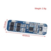 Placa de Desarrollo de Cargador BMS 3S 12V 18650 10A, Circuito de Protección de Batería de Litio Li-ion, 10.8V 11.1V 12.6V, Azul Eléctrico