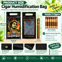 Classic Backwood CigarsTravel-Friendly Cigar Smoking Bag avec humidificateur en plastique et sac d'emballage de cigare à couche de verrouillage de l'humidité