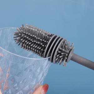 Cepillo de silicona para vasos, cepillo para botellas, cepillo de limpieza de mango largo, cepillo para tetinas sin ángulos muertos, cepillo para vasos, cepillo multifuncional - Product Image 4