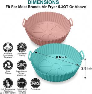 Recipiente de Silicona Redondo de 110g y 8 Pulgadas para Freidora de Aire, Reutilizable, Fácil de Limpiar, Apto para Alimentos, Reemplazo para Hornear Pasteles - Product Image 3