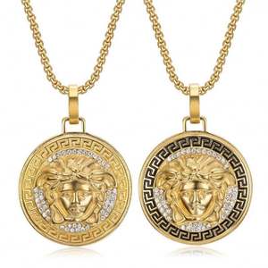 Colgantes de Diamantes de Mitología Griega de Acero Inoxidable 316L Chapados en Oro de 14k y 18k para Fabricación de Joyas, Estilo Hiphop, Venta al por Mayor - Product Image 2