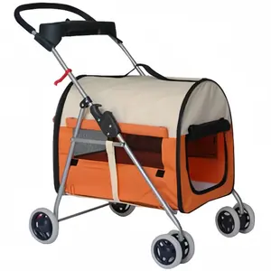 Folding Pet Stroller New Style 4 Wheel Pet Travel Trolley Small Fashionable Pet Stroller Wagon For Dogs/cats