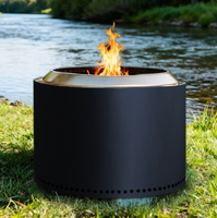 Brasero d'extérieur Jocreek en acier inoxydable de 19 pouces avec revêtement céramique et peinture haute résistance à la chaleur, poêle de camping sans fumée