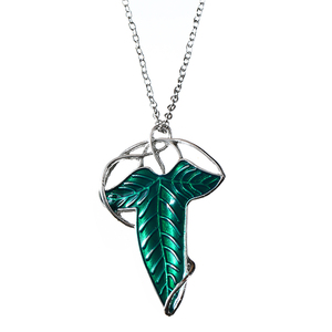 Accessoires de mode pour <span class=keywords><strong>le</strong></span> cinéma et la télévision, style européen et américain, thème <span class=keywords><strong>Le</strong></span> Seigneur <span class=keywords><strong>des</strong></span> <span class=keywords><strong>Anneaux</strong></span>, avec breloque feuille d'elfe en alliage, collier et ensemble de boucles d'oreilles double usage - Product Image 4