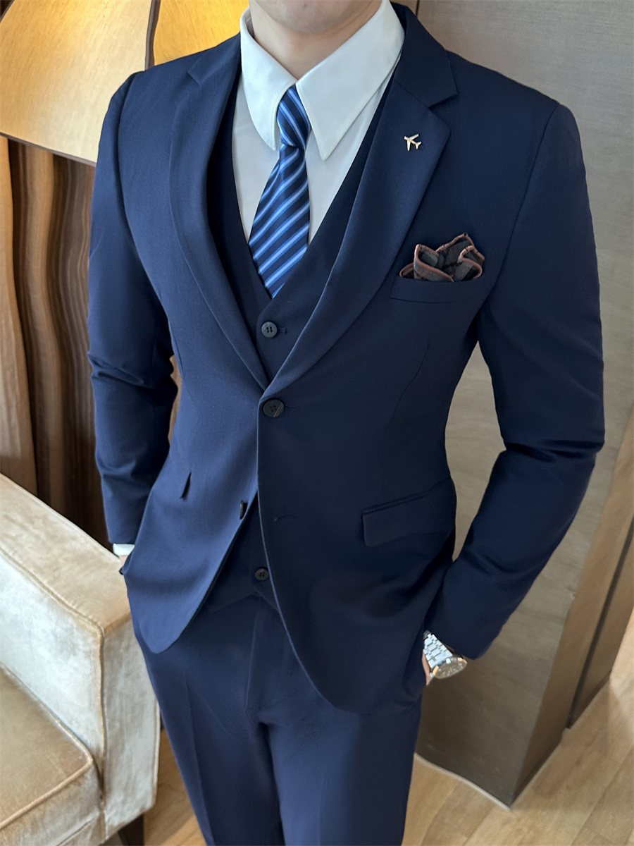 9889 Azul Oscuro (traje + chaleco + pantalón de vestir)
