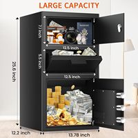 Caja Fuerte Grande para Depósitos Comerciales, Caja de Seguridad Antirrobo con Cerradura de Llave de Acceso Rápido y Construcción de Acero Aleado