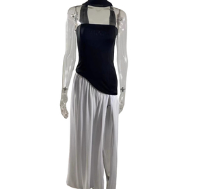 Vestidos Elegantes para Mujer, con Cierre de Cremallera en Contraste de Color, Abertura Asimétrica, Estilo Sexy para Vacaciones - Product Image 5