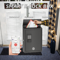 Boîte aux lettres numérique Smart Drop Post E-Lock Boîte aux lettres murale en métal de grande capacité résistante aux intempéries pour revêtement en poudre extérieur