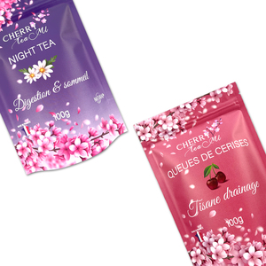 Resesalable Custom Powdered Green Tea Pouches Packaging <b>Food</b> Stand up Plastic <b>Bags</b> - Product Image 2