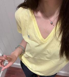 T-shirt da Donna Traspirante in Cotone Aderente per l'Estate, Ricamata a Tinta Unita, a Maniche Corte, Stile Streetwear - Product Image 5