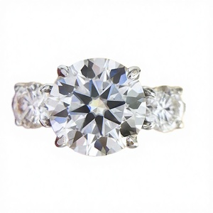 Anillo Ovalado de Lujo con Moissanita de 12 Quilates, Brillante, Chapado en Rodio, con Engaste Pavé, para Uso Diario, Certificado GRA, Plata 925, Blanco - Product Image 2