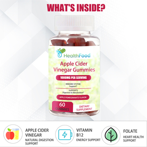 Private Label Apple Cider Vinegar Gummies with Apple Cider Vinegar Immune System Supports and Energy Support Gummies - Product Image 3