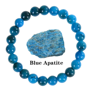 Bracelet en perles de cristal d'apatite, pierre de soleil et agate de 8 mm, pierres semi-précieuses naturelles, cordon élastique, motif boule porte-bonheur, idéal pour un cadeau - Product Image 4