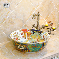 Lavabo de salle de bain en céramique de style moderne et luxueux, Famille Rose, à poser sur le plan de travail, résistant à l'eau, écologique, garantie 3 ans