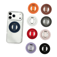 Support de téléphone magnétique rotatif compact à trois plis avec anneau de maintien, base en alliage d'aluminium, compatible