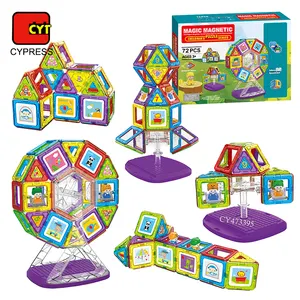 72 PCS Magnet blöcke Spielzeug Magnet fliesen Riesenrad Bausteine Set Konstruktion spielzeug für Kinder