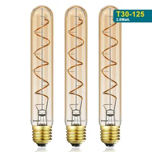 B22 E27 giữ đèn 2.5W dài hình ống T10 thay đổi độ sáng dẫn bóng đèn dẫn bóng đèn thủy tinh màu hổ phách dẫn Edison ống đèn