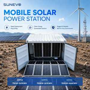 Contenedor Solar Híbrido Todo en Uno de 150KW con Inversor Solar para Microredes Comerciales y Energía en Obras de Construcción - Product Image 1