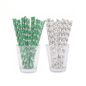 Pailles en papier jetables sur le thème de la Coupe du Monde de football, de baseball et de basketball, pailles en carton avec thème sportif décoratif - Product Image 3