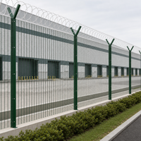 Clôture anti-escalade 358 avec revêtement en poudre, directement de l'usine, pour la sécurité périmétrique industrielle