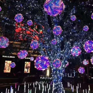 ไฟ LED ลูกบอลหลากสี IP66 สำหรับตกแต่งวันหยุดกลางแจ้ง ให้แสงสว่างต่อเนื่อง 16 ชั่วโมง - Product Image 2