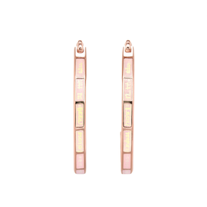 Boucles d'oreilles créoles plaquées or rose avec inscription « Love You » pour femme, bijoux tendance, cadeau, boucles d'oreilles en alliage - Product Image 1