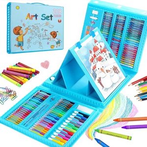 Set Professionale da Disegno con 208 Pezzi, Kit Artistico per <span class=keywords><strong>Manga</strong></span> e Schizzi con Cavalletto Pieghevole a Tre Ante - Product Image 2