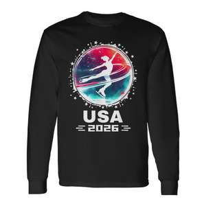 Camiseta de manga larga para patinaje artístico del equipo estadounidense 2026, Patinaje Artístico Americano - Product Image 1