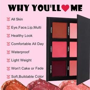 Palette Blush Personalizzata Opaca con Etichetta Privata OEM, Blush Cremoso Impermeabile con Finitura Duratura, Vegano e Cruelty-Free, 6 Colori - Product Image 2
