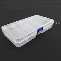 1 OUTKIT Boîte de rangement de leurre de pêche en plastique transparent à 5 compartiments Boîte à outils de pêche visible 17.7*9.3cm
