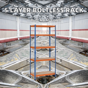 5 Layer Boltless Iron Steel Heavy Duty Anti-Rust Industrial Plant Workshop Racking System Shelving Storage <b>Shelf</b> Warehouse <b>Rack</b> - Product Image 2