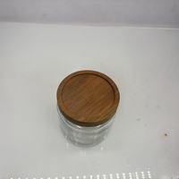 Klares Gerades Glas-Aufbewahrungsglas mit Holzdeckel Mehrzweck-Leerglasbehälter für Süßigkeiten Duftkerzen-Verpackung