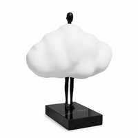 Sculpture en résine Nuage Figurine Surréaliste Noir et Blanc Minimaliste Abstraite Figurine d'art moderne Décoration d'intérieur Base en marbre Vente en gros Cadeau