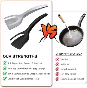 2 in 1 Kitchen Tools Food Grade Nylon Steak Spatula and Egg Flipper Pancake <b>Toaster</b> Flip Spatula for Home Cooking Utensils - Product Image 3
