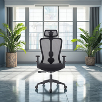 Chaise de bureau ergonomique en maille réglable à mi-dossier avec support lombaire réglable Accoudoir pivotant-Prix compétitif