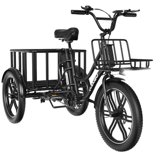 Triciclo elettrico da carico 48V 18Ah EGO 03 comodo e stabile da guida a 5 velocità cestini anteriori posteriori 250W adulti 120kg City Bike - Product Image 4
