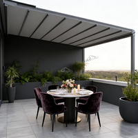 Pergola de jardin intelligente de luxe avec structure en aluminium, toit rétractable et télécommande, auvent imperméable résistant à la pluie