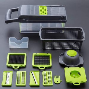 Kitchen 12 1 Manual <b>Multifunctional</b> Plastic PP Stainless Steel Blades Eco-Friendly High Quality Food Dicer Mandoline <b>Vegetable</b> - Product Image 5