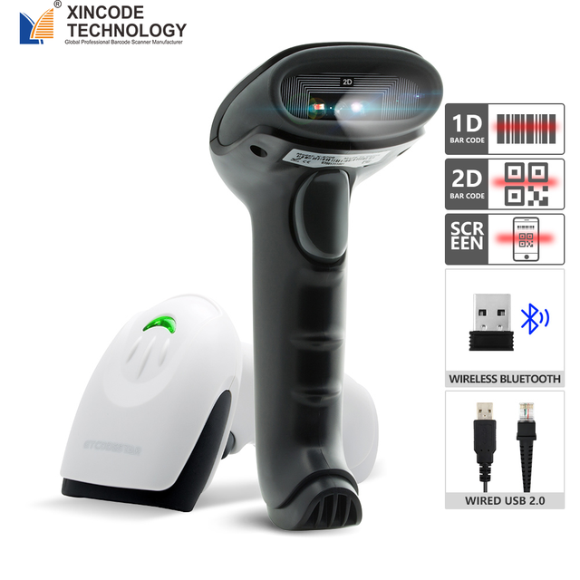 Xincode OEM QR Code Barcode Scanner Scanning Gun 1D 2D Wired Wireless Handheld Barcode Reader for Store Payment