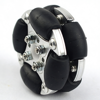 Roue omnidirectionnelle double en aluminium de 48 mm avec 8 rouleaux en nylon PE 360 °   Charge utile de 3 kg pour robot AGV