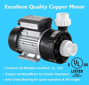 Bomba de Circulación <span class=keywords><strong>para</strong></span> SPA y <span class=keywords><strong>Jacuzzi</strong></span> WTC50M con Diseño Moderno, <span class=keywords><strong>Motor</strong></span> de Bomba LX de 0.35HP, 230V, Puerto de 1.5 Pulgadas - Product Image 5