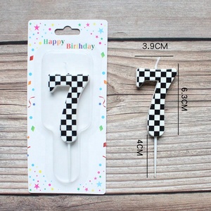 Bloques de Construcción <span class=keywords><strong>Lego</strong></span>, Velas con Números del 0 al 9, Decoración para Fiestas de Cumpleaños, Velas con Números en Blanco y Negro - Product Image 4