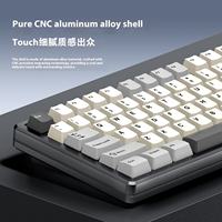 Mechanical Luxury CNCTKL 87 Keys Metal Keyboard RGB Gaming Keyboard Hot Swap Silver Aluminum Mechanical Keyboard