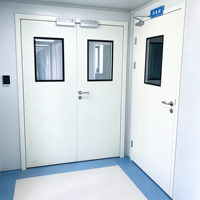 Puerta de Seguridad de Acero Personalizada con Ventanas y Manija, Puerta Hermética de Acero para Fábrica de Procesamiento de Alimentos, Cuarto Limpio