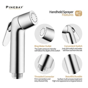 PINEBAY туалет душ аксессуары для ванной комнаты настенное крепление Douche хромированный <span class=keywords><strong>ABS</strong></span> пластиковый Биде опрыскиватель - Product Image 3