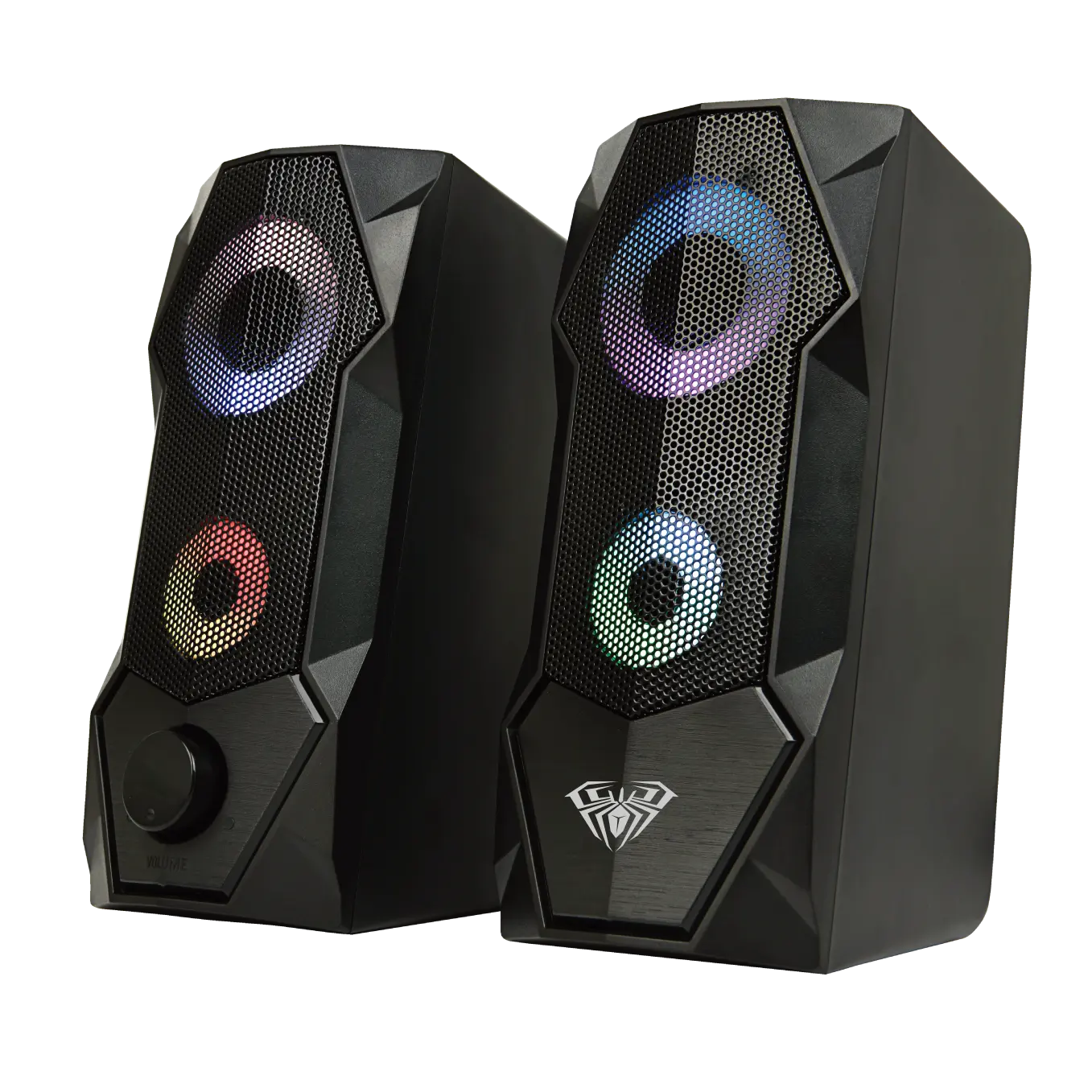 AULA N-301 Computer Speakers 2.0 Stereo Volume Control With RGB Light USB Powered For PC/Laptops/Desktops