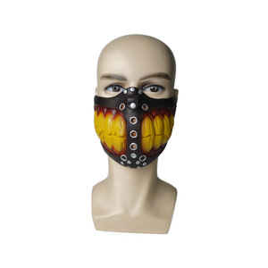 Máscara de Látex de Media Cara con Diseño de Calavera Gris, Accesorio para Fiesta de Halloween, Figura Pintada a Color, Material de Emulsión - Product Image 4