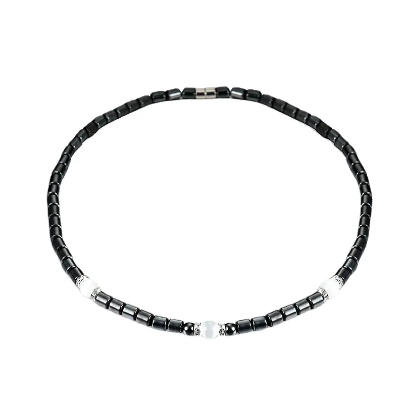 Collana một Catena ematite con Terapia Magnetic PER La guerigione perline di gioielli perlacei Diamante hop Chuỗi vòng cổ